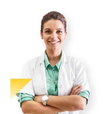 especialista de dentivip sonriente y con los brazos cruzados