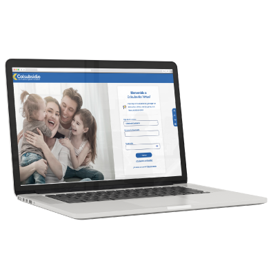 portatil con imagen del portal salud colsubsidio