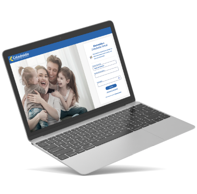portatil con imagen del portal salud colsubsidio