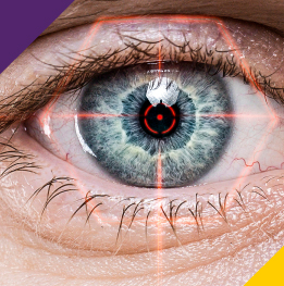 ojo recibiendo procedimiento con yag laser