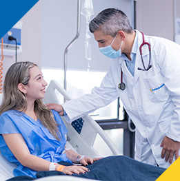 paciente de la clinica oncologica atentida por doctor