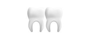 dos dientes inferiores de una persona