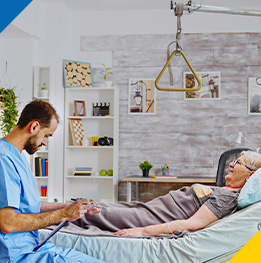 enfermeros atendiendo a paciente en hospitalizacion en casa
